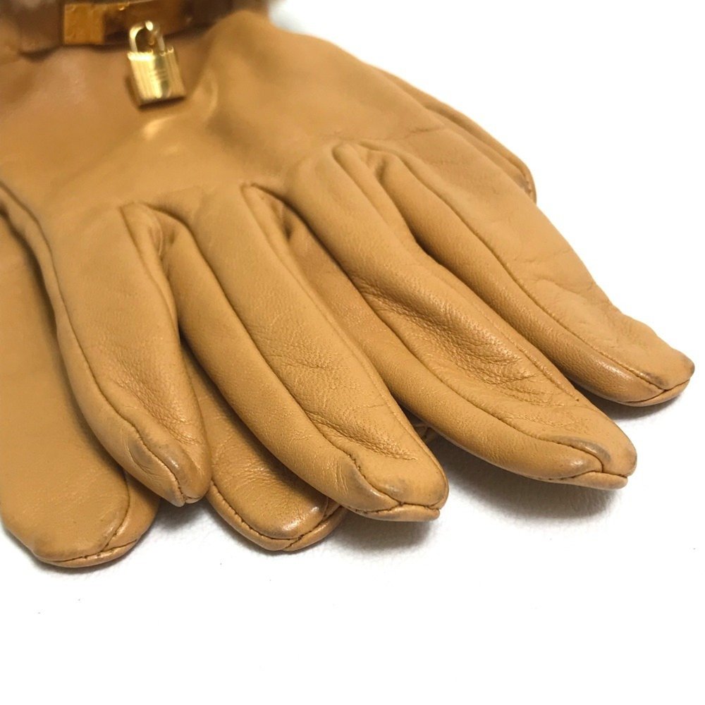 HERMES Cream Leather Love Gloves - Picture 4 of 11
